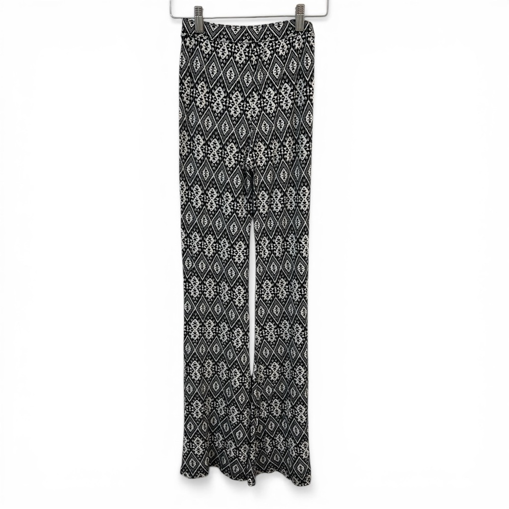Hollister Black and White Patterned Wide Leg Pants
